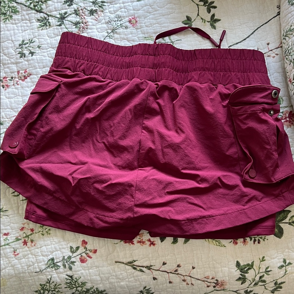Maroon/Red Popflex Hiking Superskort Cargo Skort - Picture 2 of 3